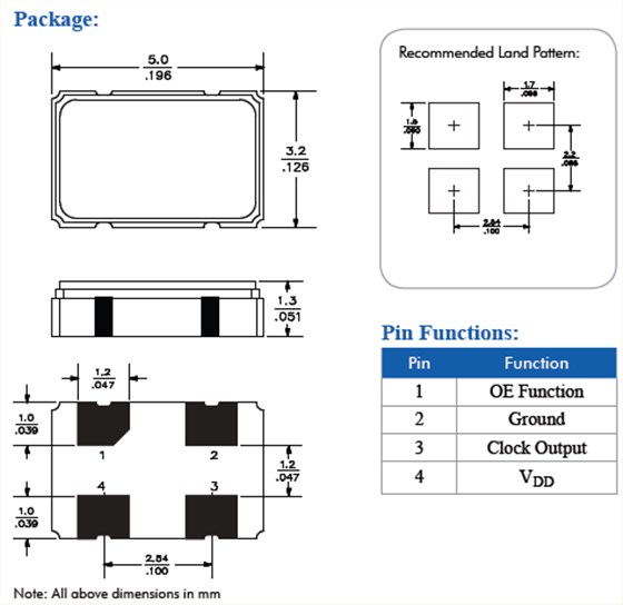 MD2.5V,MD3.3V,5032 OSC MD2.5V,MD3.3V,5032 OSC