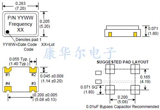 C33xx 7050 XO OSC HCMOS 3.3V