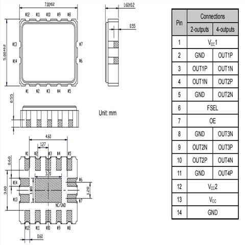 MG7050EAN交换机晶振,EPSON爱普生差分振荡器,X1M0004110015