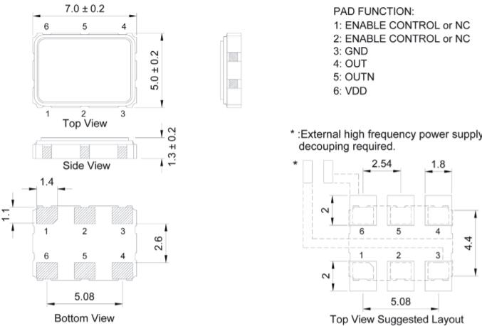 BA 7050 6P LVPECL