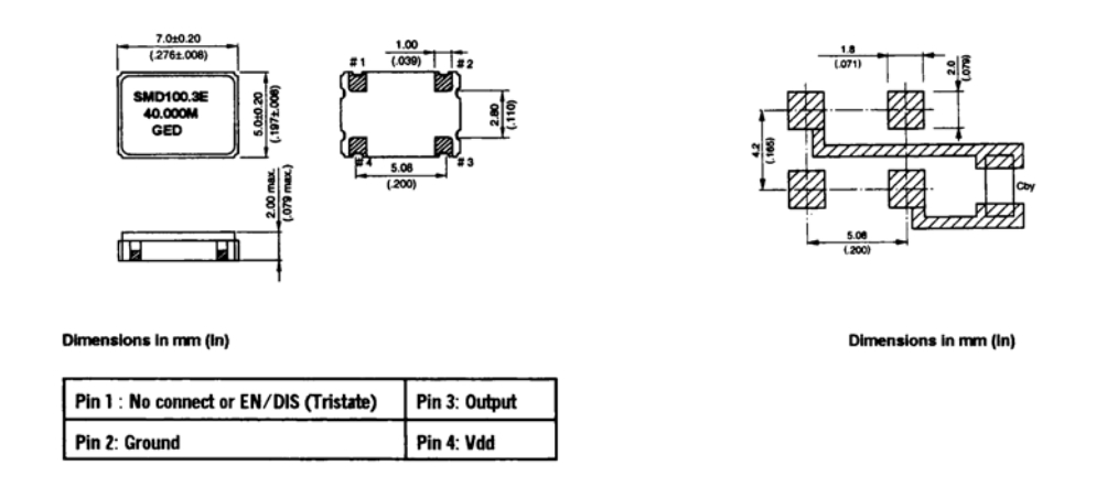 GED时钟振荡器,SMD100.3C(E/D)-36.000MHz,7050mm,36MHZ,SMD100.3晶振